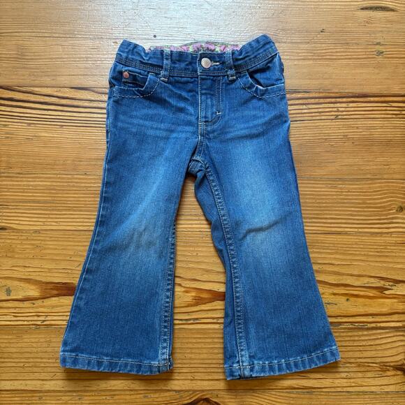 Genuine Kids dark wash adjustable waist flare toddler jeans SIZE 24M - Picture 1 of 6